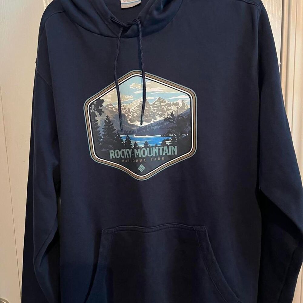 Columbia-sportswear Men's Navy and Blue Hoodie